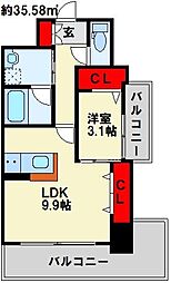 ラファエロ 1LDKの間取図画像
