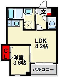 ジーメゾン戸畑 1LDKの間取図画像