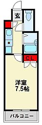 トーケン設計戸畑駅前2 1Kの間取図画像