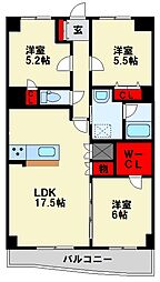 リオグランデ八幡 3LDKの間取図画像