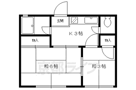 岡村マンション 22 ｜ 京都府京都市左京区田中東高原町（賃貸マンション2K・2階・22.09㎡） その2