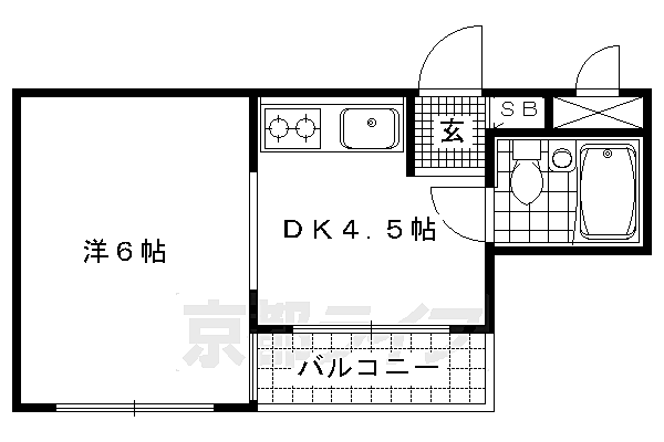 京都府京都市右京区花園春日町(賃貸マンション1DK・2階・19.00㎡)の写真 その2