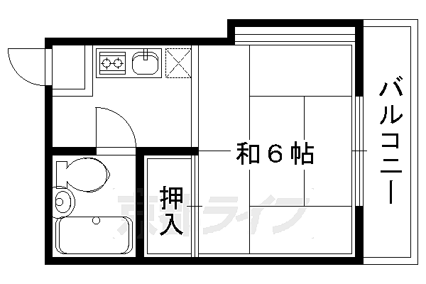 アズィールＡ棟 6-A｜京都府京都市左京区北白川上池田町(賃貸アパート1K・2階・18.00㎡)の写真 その2