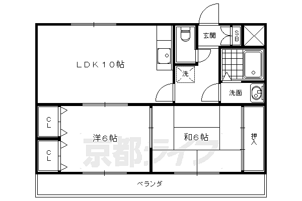 京都府京都市右京区太秦安井奥畑町(賃貸マンション2LDK・2階・50.29㎡)の写真 その2