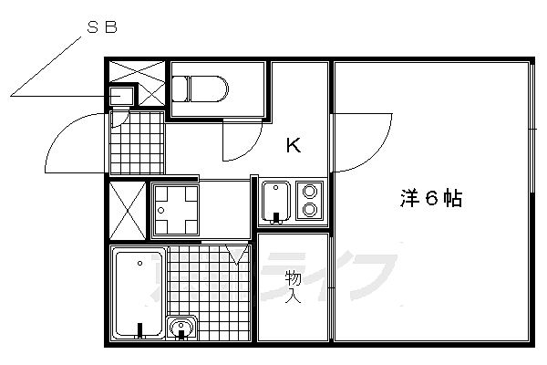 レオパレスＳＵＺＵＥ 203｜京都府京都市南区東九条柳下町(賃貸アパート1K・2階・19.87㎡)の写真 その2