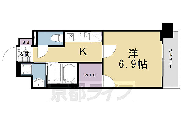 プラシード京都 815｜京都府京都市南区東九条西岩本町(賃貸マンション1K・8階・25.16㎡)の写真 その2