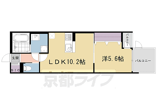 仮）新丸太町ハイツ 103｜京都府京都市左京区新丸太町(賃貸アパート1LDK・1階・40.24㎡)の写真 その2