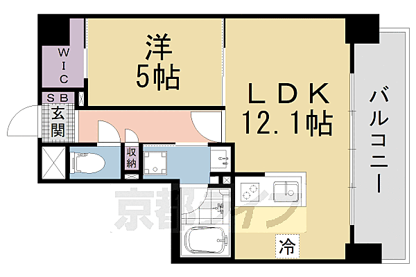 ブランシエスタ山科大塚 502｜京都府京都市山科区大塚中溝(賃貸マンション1LDK・5階・42.70㎡)の写真 その2