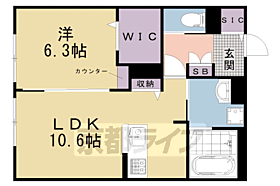 京都府京都市上京区三番町（賃貸マンション1LDK・1階・43.15㎡） その2