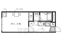 JR山陰本線 二条駅 徒歩18分の賃貸アパート 2階1Kの間取り
