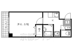 京福電気鉄道北野線 北野白梅町駅 徒歩10分の賃貸マンション 4階1Kの間取り