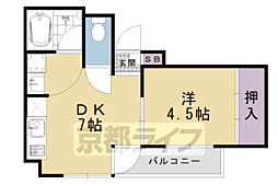 舎楽 4階1DKの間取り