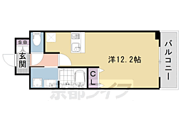 エスリード西小路御池 4階1Kの間取り