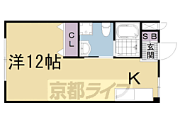コーポ御前 ワンルームの間取図画像