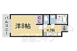 フラッティ西大路花屋町 3階1Kの間取り