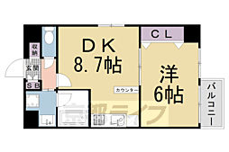 フォルム五条通 10階1DKの間取り