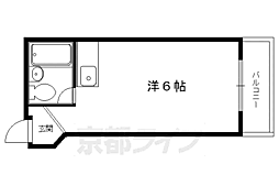 京阪本線 出町柳駅 徒歩5分の賃貸マンション 3階ワンルームの間取り