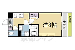 叡山電鉄叡山本線 茶山・京都芸術大学駅 徒歩5分の賃貸マンション 1階1Kの間取り