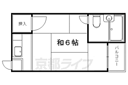 叡山電鉄叡山本線 元田中駅 徒歩19分の賃貸アパート 2階1Kの間取り