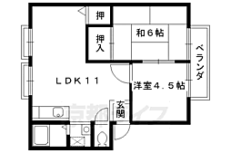 叡山電鉄鞍馬線 岩倉駅 徒歩12分の賃貸アパート 1階2LDKの間取り
