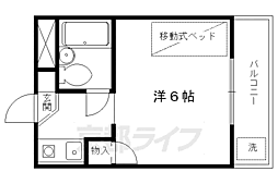 京阪本線 出町柳駅 徒歩27分の賃貸マンション 1階1Kの間取り
