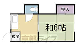 叡山電鉄叡山本線 一乗寺駅 徒歩3分の賃貸アパート 2階1Kの間取り