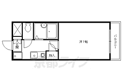 京阪本線 神宮丸太町駅 徒歩8分の賃貸マンション 3階1Kの間取り