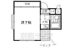 音羽サンハイツ 1Kの間取図画像