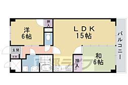 東野第1グリーンハイツ山科 3階2LDKの間取り