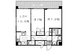 京都地下鉄東西線 東野駅 徒歩7分の賃貸マンション 5階2LDKの間取り
