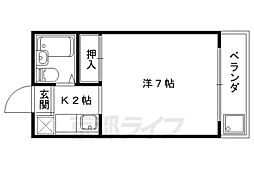 メゾンラメール 3階1Kの間取り