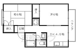 ドゥ・セジュール 1階2DKの間取り