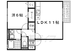 カーサフェリーチェ 2階1LDKの間取り
