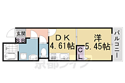 JR東海道・山陽本線 山科駅 徒歩9分の賃貸マンション 3階1DKの間取り