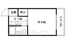 長谷川マンション 3階1Kの間取り