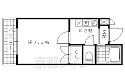 ヴィラ樅の木 2階1Kの間取り