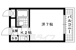 JR東海道・山陽本線 山科駅 徒歩9分の賃貸マンション 1階1Kの間取り