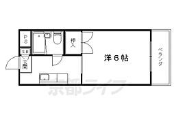 エルシティー大宅 2階1Kの間取り