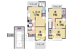 山科区大宅桟敷貸家 4LDKの間取り