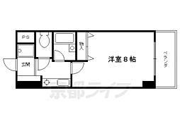 大晋メゾネ四条大宮 4階1Kの間取り