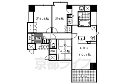 イーグルコート京都御池創苑 11階3LDKの間取り