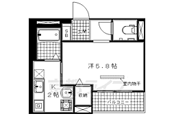 ＢａａｎＤｉｉ五條 1階1Kの間取り
