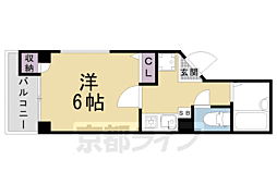 JR東海道・山陽本線 西大路駅 徒歩7分の賃貸マンション 3階1Kの間取り