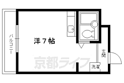 京都市営烏丸線 今出川駅 徒歩4分の賃貸マンション 3階ワンルームの間取り