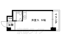 朝日プラザ高瀬川 4階ワンルームの間取り