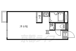 京都市営烏丸線 鞍馬口駅 徒歩23分の賃貸アパート 2階ワンルームの間取り