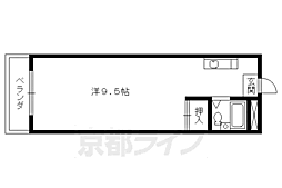 叡山電鉄叡山本線 宝ケ池駅 徒歩2分の賃貸マンション 2階1Kの間取り