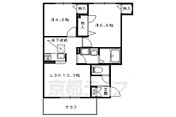 シャーメゾン・ソラーナ 1階2LDKの間取り