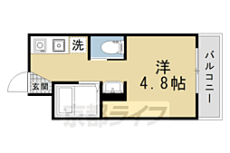叡山電鉄鞍馬線 二軒茶屋駅 徒歩9分の賃貸マンション 3階1Kの間取り