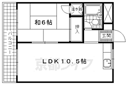 第二平木マンション 6階1LDKの間取り